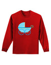 Baby Boy Carriage Adult Long Sleeve Dark T-Shirt-TooLoud-Red-Small-Davson Sales