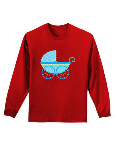 Baby Boy Carriage Adult Long Sleeve Dark T-Shirt-TooLoud-Red-Small-Davson Sales