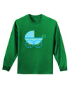 Baby Boy Carriage Adult Long Sleeve Dark T-Shirt-TooLoud-Kelly-Green-Small-Davson Sales