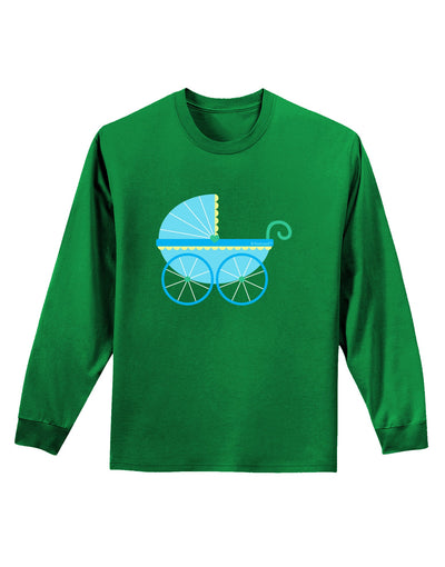 Baby Boy Carriage Adult Long Sleeve Dark T-Shirt-TooLoud-Kelly-Green-Small-Davson Sales