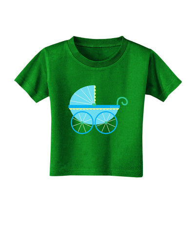 Baby Boy Carriage Toddler T-Shirt Dark-Toddler T-Shirt-TooLoud-Clover-Green-2T-Davson Sales