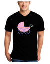 Baby Girl Carriage Adult Dark V-Neck T-Shirt-TooLoud-Black-Small-Davson Sales