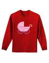 Baby Girl Carriage Adult Long Sleeve Dark T-Shirt-TooLoud-Red-Small-Davson Sales