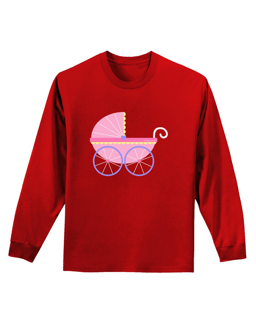 Baby Girl Carriage Adult Long Sleeve Dark T-Shirt-TooLoud-Black-Small-Davson Sales