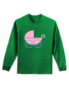 Baby Girl Carriage Adult Long Sleeve Dark T-Shirt-TooLoud-Kelly-Green-Small-Davson Sales