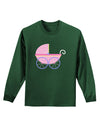 Baby Girl Carriage Adult Long Sleeve Dark T-Shirt-TooLoud-Dark-Green-Small-Davson Sales