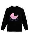 Baby Girl Carriage Adult Long Sleeve Dark T-Shirt-TooLoud-Black-Small-Davson Sales