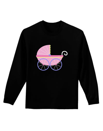 Baby Girl Carriage Adult Long Sleeve Dark T-Shirt-TooLoud-Black-Small-Davson Sales