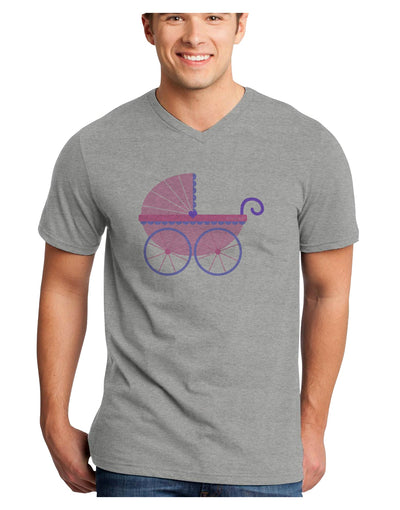 Baby Girl Carriage Adult V-Neck T-shirt-Mens V-Neck T-Shirt-TooLoud-HeatherGray-Small-Davson Sales