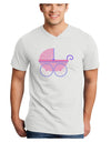 Baby Girl Carriage Adult V-Neck T-shirt-Mens V-Neck T-Shirt-TooLoud-White-Small-Davson Sales