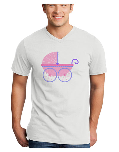 Baby Girl Carriage Adult V-Neck T-shirt-Mens V-Neck T-Shirt-TooLoud-White-Small-Davson Sales