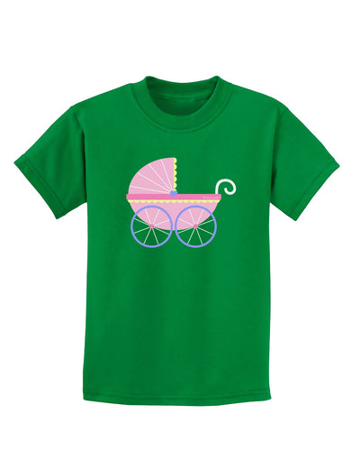 Baby Girl Carriage Childrens Dark T-Shirt-Childrens T-Shirt-TooLoud-Kelly-Green-X-Small-Davson Sales