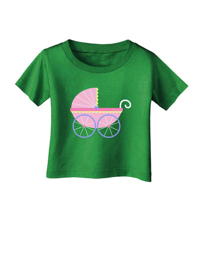 Baby Girl Carriage Infant T-Shirt Dark-Infant T-Shirt-TooLoud-Clover-Green-06-Months-Davson Sales