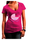 Baby Girl Carriage Juniors V-Neck Dark T-Shirt-Womens V-Neck T-Shirts-TooLoud-Hot-Pink-Juniors Fitted Small-Davson Sales