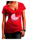 Baby Girl Carriage Juniors V-Neck Dark T-Shirt-Womens V-Neck T-Shirts-TooLoud-Red-Juniors Fitted Small-Davson Sales
