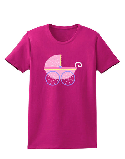 Baby Girl Carriage Womens Dark T-Shirt-TooLoud-Hot-Pink-Small-Davson Sales