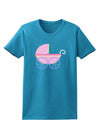 Baby Girl Carriage Womens Dark T-Shirt-TooLoud-Turquoise-X-Small-Davson Sales