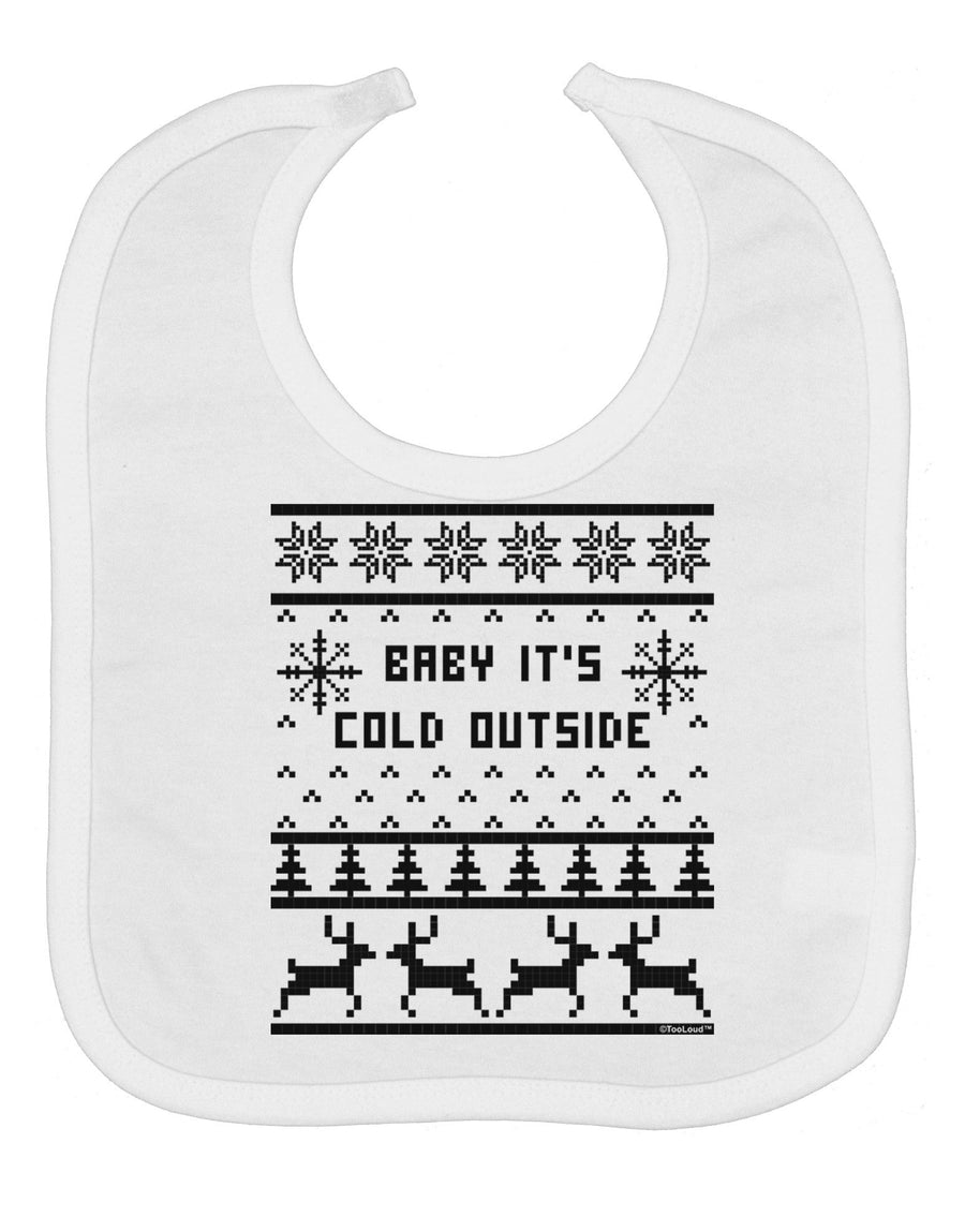 Baby It's Cold Outside Christmas Sweater Design Baby Bib