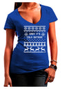 Baby It's Cold Outside Christmas Sweater Design Juniors V-Neck Dark T-Shirt-Womens V-Neck T-Shirts-TooLoud-Royal-Blue-Juniors Fitted Small-Davson Sales