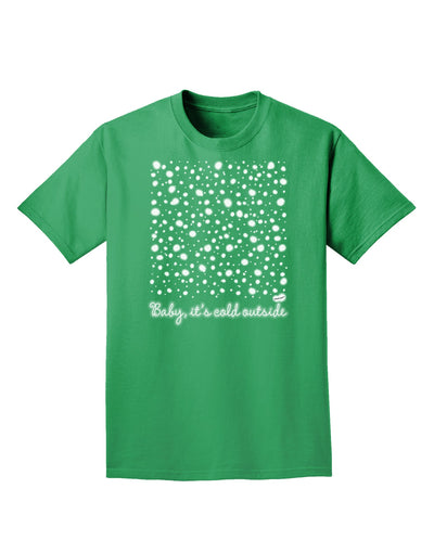 Baby It's Cold Outside Falling Snowflakes - Christmas Adult Dark T-Shirt-Mens T-Shirt-TooLoud-Kelly-Green-Small-Davson Sales