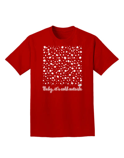 Baby It's Cold Outside Falling Snowflakes - Christmas Adult Dark T-Shirt-Mens T-Shirt-TooLoud-Red-Small-Davson Sales