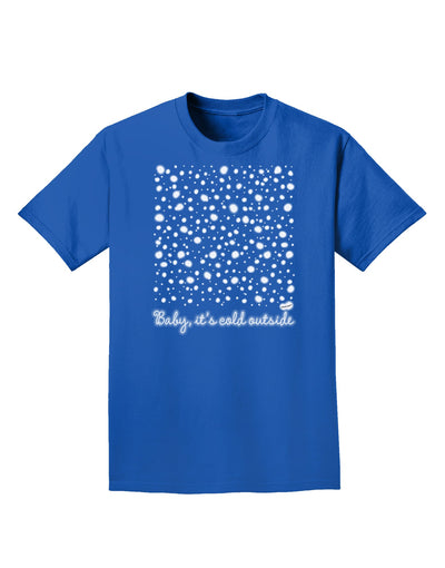 Baby It's Cold Outside Falling Snowflakes - Christmas Adult Dark T-Shirt-Mens T-Shirt-TooLoud-Royal-Blue-Small-Davson Sales