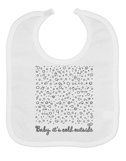 Baby It's Cold Outside Falling Snowflakes - Christmas Baby Bib