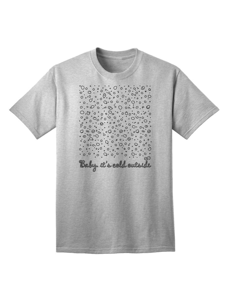 Baby It's Cold Outside Falling Snowflakes - Premium Christmas Adult T-Shirt for Festive Season Elegance-Mens T-shirts-TooLoud-White-Small-Davson Sales