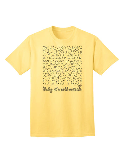 Baby It's Cold Outside Falling Snowflakes - Premium Christmas Adult T-Shirt for Festive Season Elegance-Mens T-shirts-TooLoud-Yellow-Small-Davson Sales