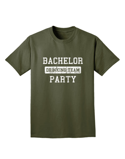 Bachelor Party Drinking Team - Distressed Adult Dark T-Shirt-Mens T-Shirt-TooLoud-Military-Green-Small-Davson Sales