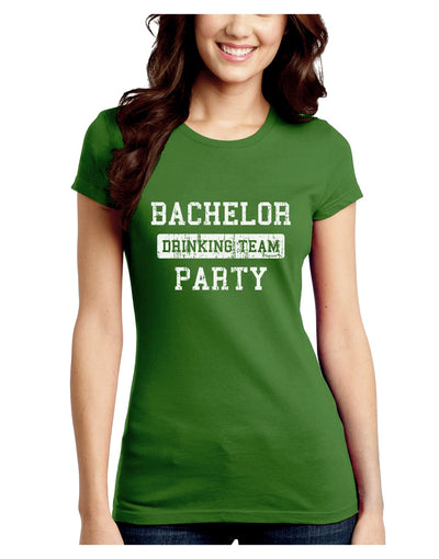 Bachelor Party Drinking Team - Distressed Juniors Crew Dark T-Shirt-T-Shirts Juniors Tops-TooLoud-Kiwi-Green-Juniors Fitted Small-Davson Sales