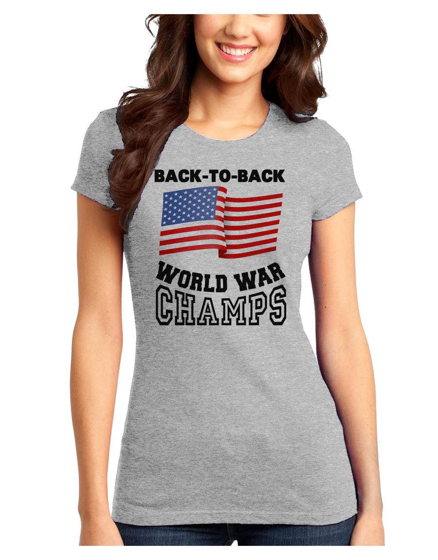 Back to Back World War Champs Juniors T-Shirt-Womens Juniors T-Shirt-TooLoud-White-Juniors Fitted XS-Davson Sales