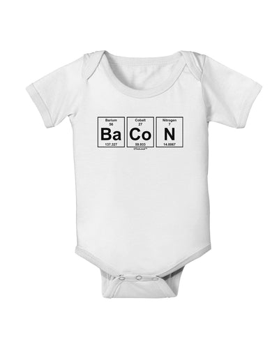 Bacon Periodic Table of Elements Baby Romper Bodysuit by TooLoud-Baby Romper-TooLoud-White-06-Months-Davson Sales