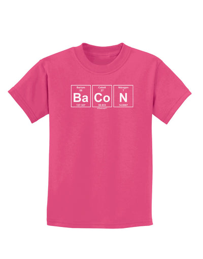 Bacon Periodic Table of Elements Childrens Dark T-Shirt by TooLoud-Childrens T-Shirt-TooLoud-Sangria-X-Small-Davson Sales