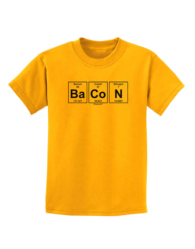 Bacon Periodic Table of Elements Childrens T-Shirt by TooLoud-Childrens T-Shirt-TooLoud-Gold-X-Small-Davson Sales