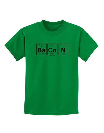 Bacon Periodic Table of Elements Childrens T-Shirt by TooLoud-Childrens T-Shirt-TooLoud-Kelly-Green-X-Small-Davson Sales