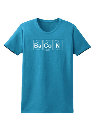 Bacon Periodic Table of Elements Womens Dark T-Shirt by TooLoud-Womens T-Shirt-TooLoud-Turquoise-X-Small-Davson Sales