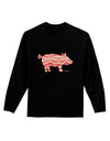 Bacon Pig Silhouette Adult Long Sleeve Dark T-Shirt by TooLoud-TooLoud-Black-Small-Davson Sales