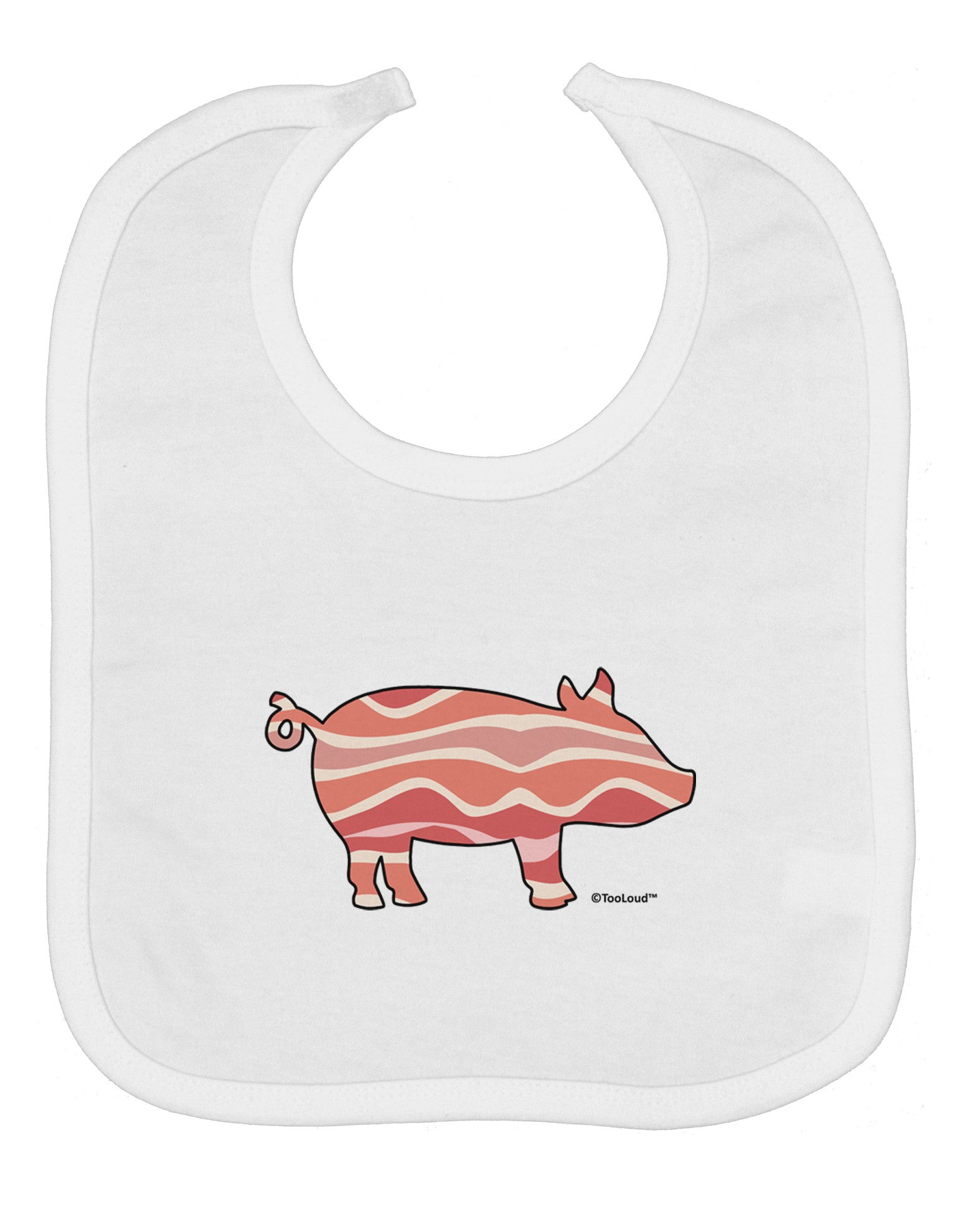 Bacon Pig Silhouette Baby Bib by TooLoud