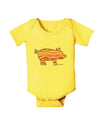 Bacon Pig Silhouette Baby Romper Bodysuit by TooLoud-Baby Romper-TooLoud-Yellow-06-Months-Davson Sales