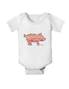 Bacon Pig Silhouette Baby Romper Bodysuit by TooLoud-Baby Romper-TooLoud-White-06-Months-Davson Sales