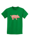 Bacon Pig Silhouette Childrens Dark T-Shirt by TooLoud-Childrens T-Shirt-TooLoud-Kelly-Green-X-Small-Davson Sales