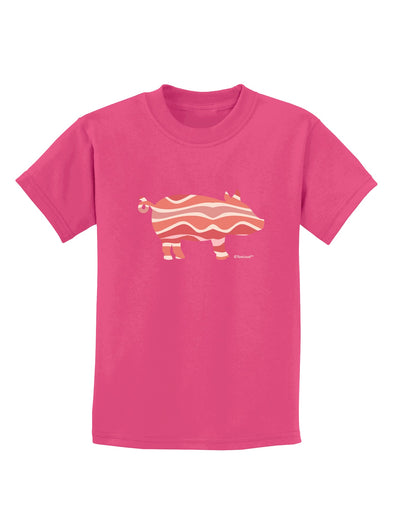 Bacon Pig Silhouette Childrens Dark T-Shirt by TooLoud-Childrens T-Shirt-TooLoud-Sangria-X-Small-Davson Sales