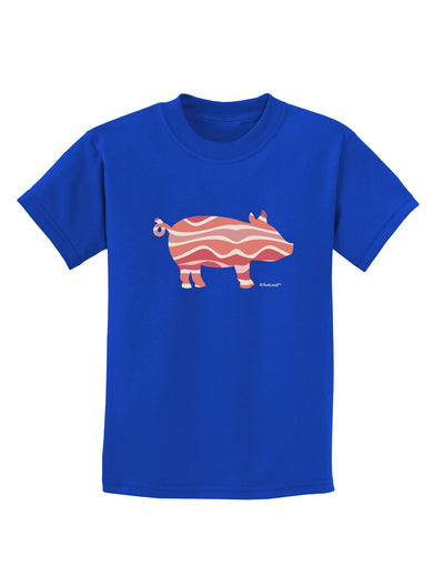 Bacon Pig Silhouette Childrens Dark T-Shirt by TooLoud-Childrens T-Shirt-TooLoud-Royal-Blue-X-Small-Davson Sales