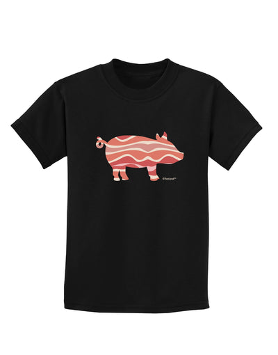 Bacon Pig Silhouette Childrens Dark T-Shirt by TooLoud-Childrens T-Shirt-TooLoud-Black-X-Small-Davson Sales