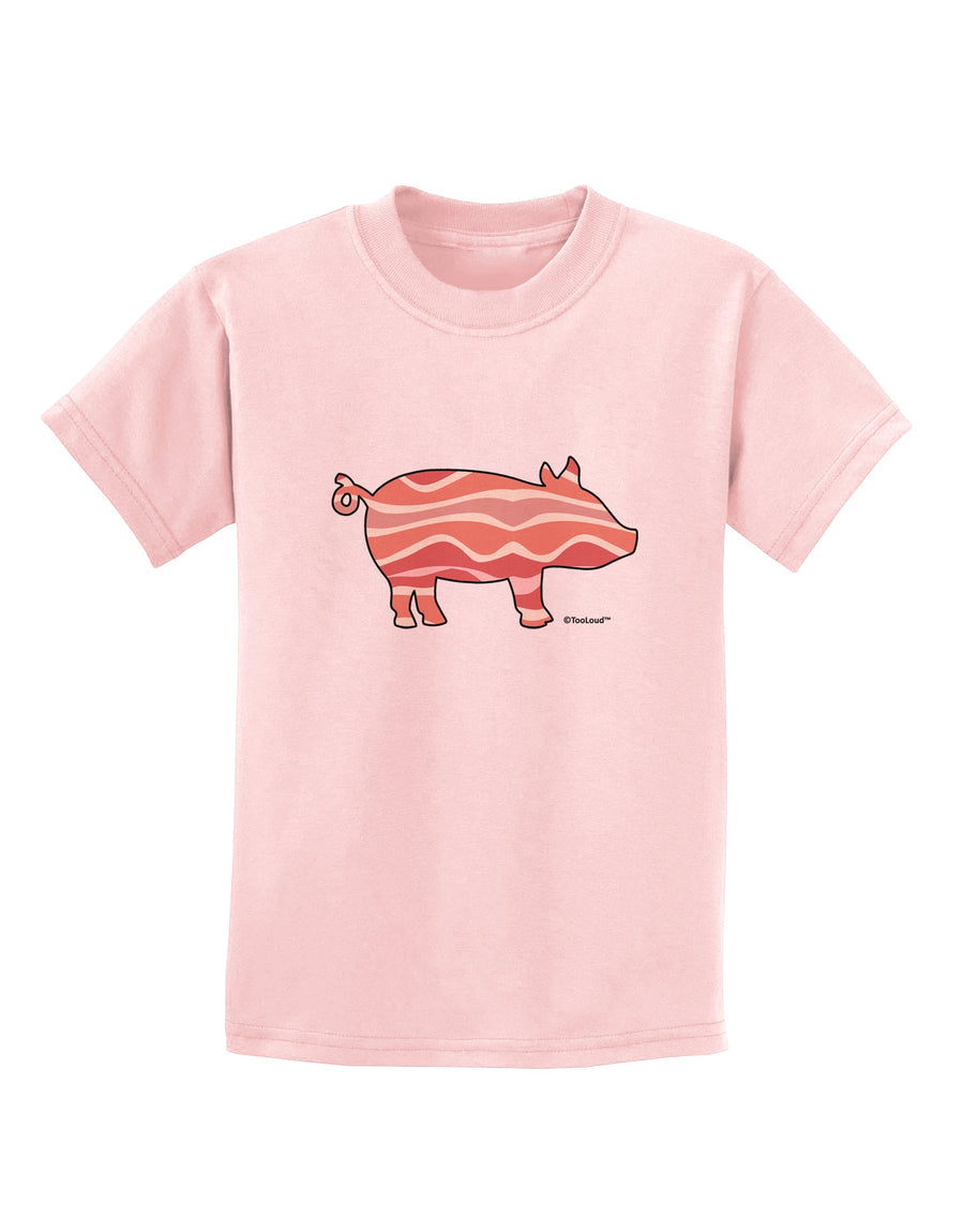 Bacon Pig Silhouette Childrens T-Shirt by TooLoud-Childrens T-Shirt-TooLoud-White-X-Small-Davson Sales