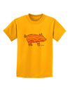 Bacon Pig Silhouette Childrens T-Shirt by TooLoud-Childrens T-Shirt-TooLoud-Gold-X-Small-Davson Sales