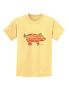 Bacon Pig Silhouette Childrens T-Shirt by TooLoud-Childrens T-Shirt-TooLoud-Daffodil-Yellow-X-Small-Davson Sales