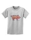 Bacon Pig Silhouette Childrens T-Shirt by TooLoud-Childrens T-Shirt-TooLoud-AshGray-X-Small-Davson Sales