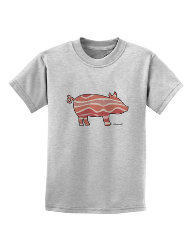 Bacon Pig Silhouette Childrens T-Shirt by TooLoud-Childrens T-Shirt-TooLoud-AshGray-X-Small-Davson Sales